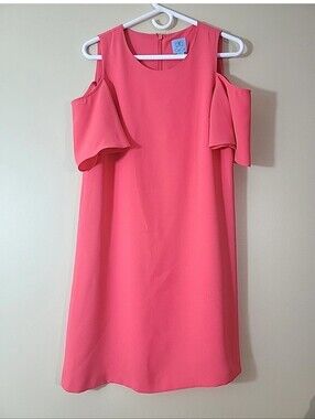CeCe Womens dress Cold-Shoulder Shift Dress, Coral Pink Sz 4 Perfect